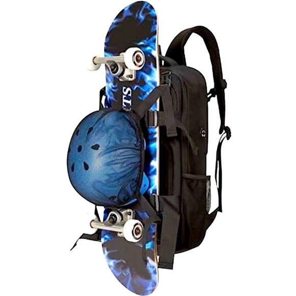 Deluxe Skater Backpack with side pockets Black New Boutique main image 6